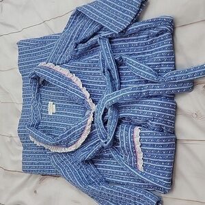 Blue Striped Women's Robe
